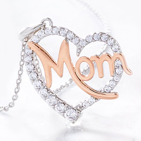 Mom Heart Necklace, Charmed Aroma Mothers Day Necklace Collection - Picture 1 of 4